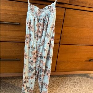 Posh Peanut Blue Floral Romper